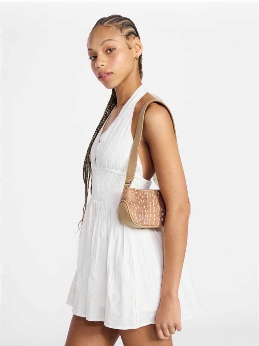 No Boundaries Doe/Fawn Print Brown and White Spotted Shoulder Bag - Picture 10 of 10